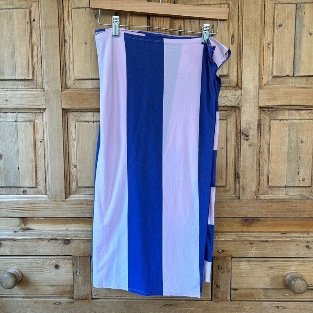 Lululemon Two Tone Purple Lavender Striped Full Button Scarf Vinyasa Scarf Drape